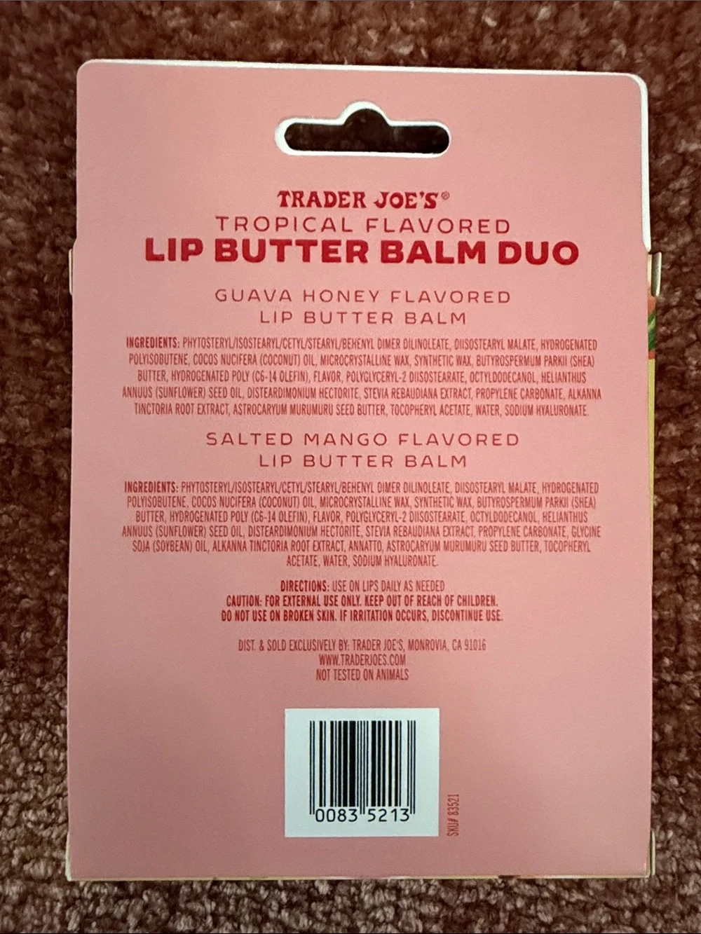 Trader Joe’s 2026 Summer Lip Butter Balm Duo — Guava Honey & Salted Mango